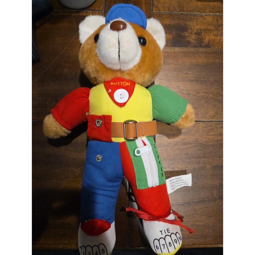 Gary Charles Dress Me Bear Teaching Teddy 12" Plush Stuffed‎ Works Sings ABC